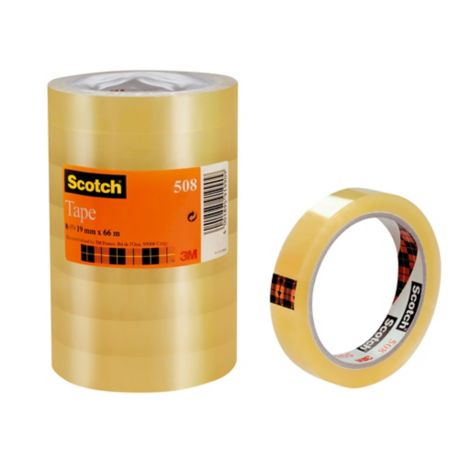 Clear Scotch 508 Tape 19mm x 66m - Pack Of 8 - Discontinued