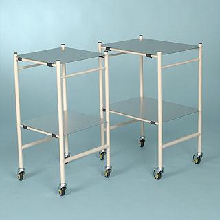 M.steel dressing trolley,900mm,removable,flat s.steel shelve