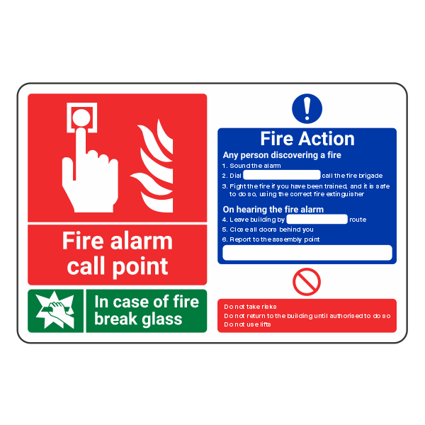 Fire Action Notice - Discovering a Fire Multi Sign - Medisigns