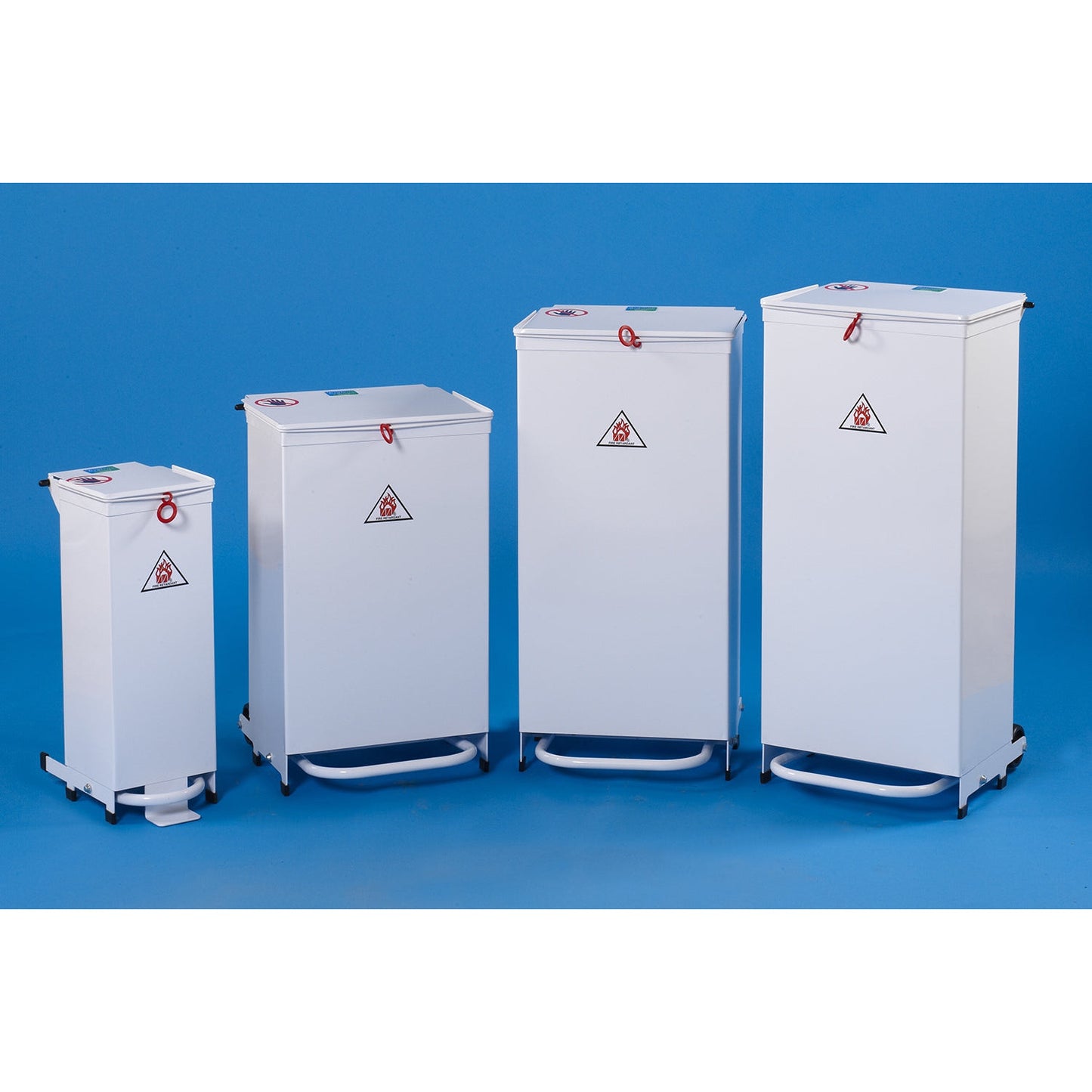 Fire Retardant Fixed Body Sack Holder - Hands Free, Pedal Operated Lid - Silent Closing - 50L -