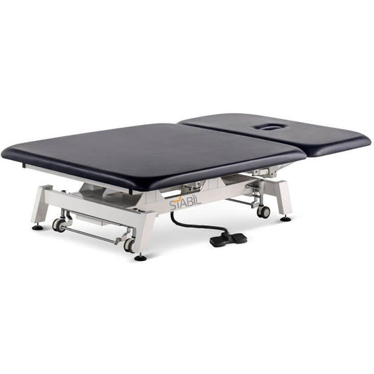 STABIL Bobath Neurological 2-Section Treatment Table 1.2M / White Frame / Black Upholstery - Stabil