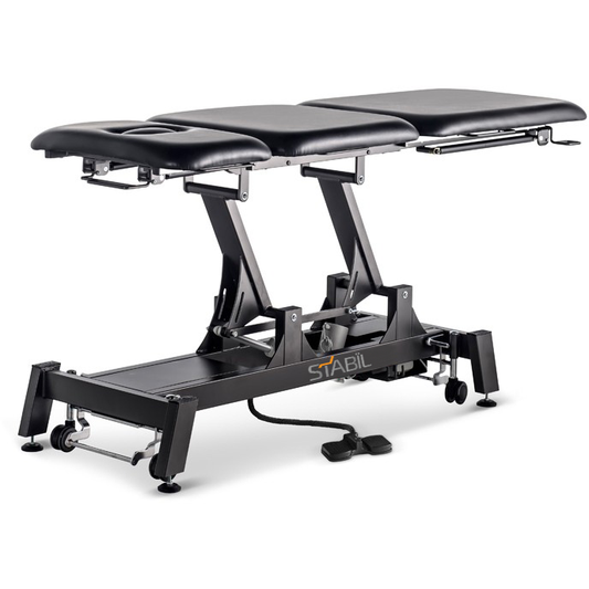 STABIL Shorthead 3-Section Electric Treatment Table / Black Frame / Black Upholstery - Stabil