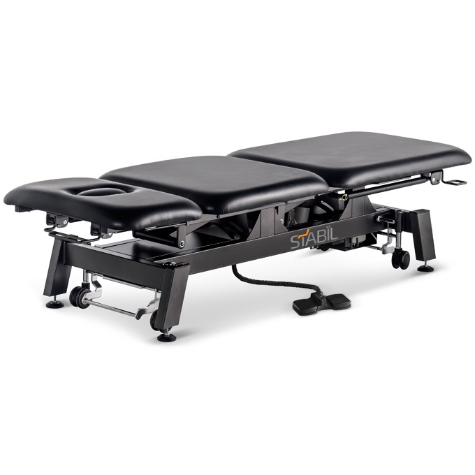 STABIL Shorthead 3-Section Electric Treatment Table / Black Frame / Black Upholstery - Stabil