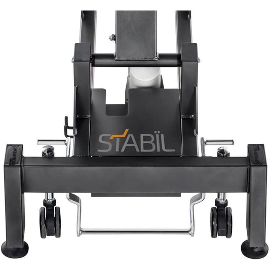STABIL 3-Section Hydraulic Treatment Table / White Frame / Blue Upholstery - Stabil