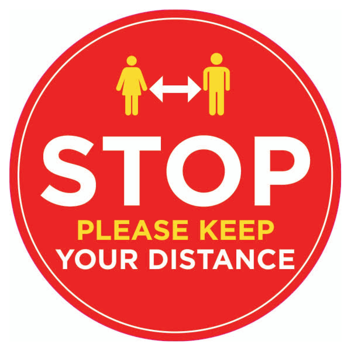 Stop! Please keep your distance – 400mm - Single - Skye Direct