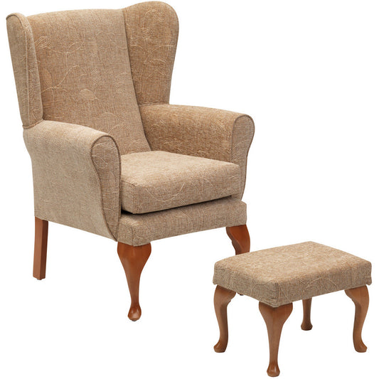 Queen Anne High Back Fireside Chair -