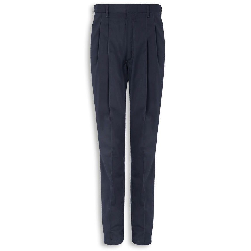 Men's Pleat Front Trousers - Navy Blue -