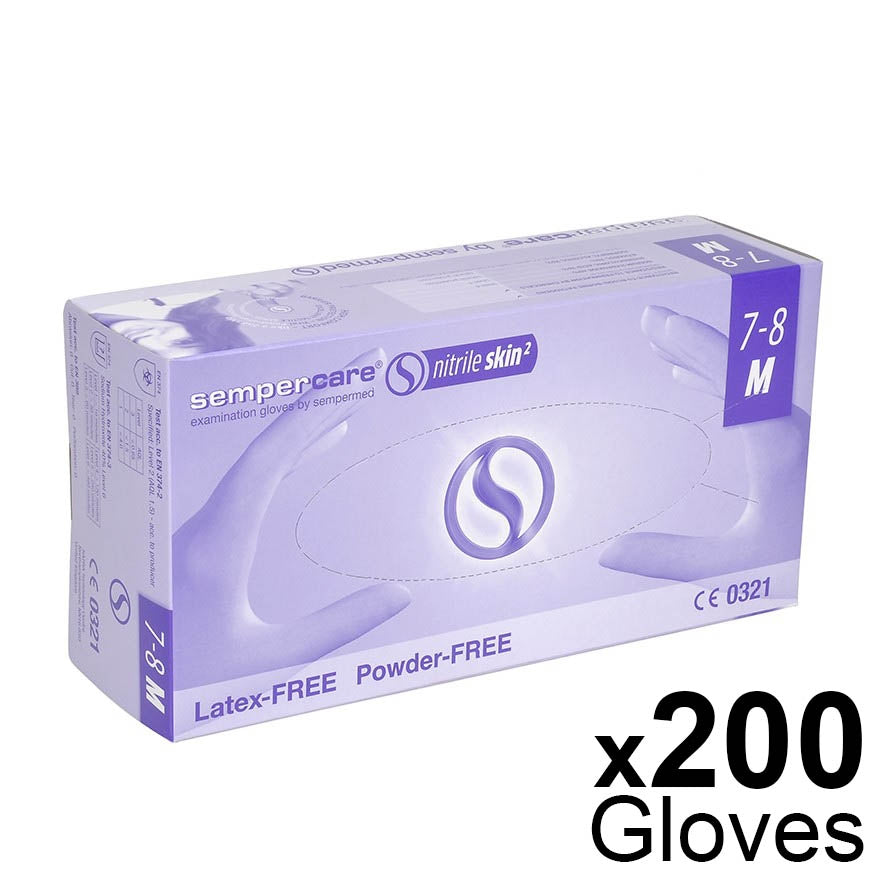 Sempercare Lavender Nitrile Powder-Free Gloves - Small x 200 Gloves -