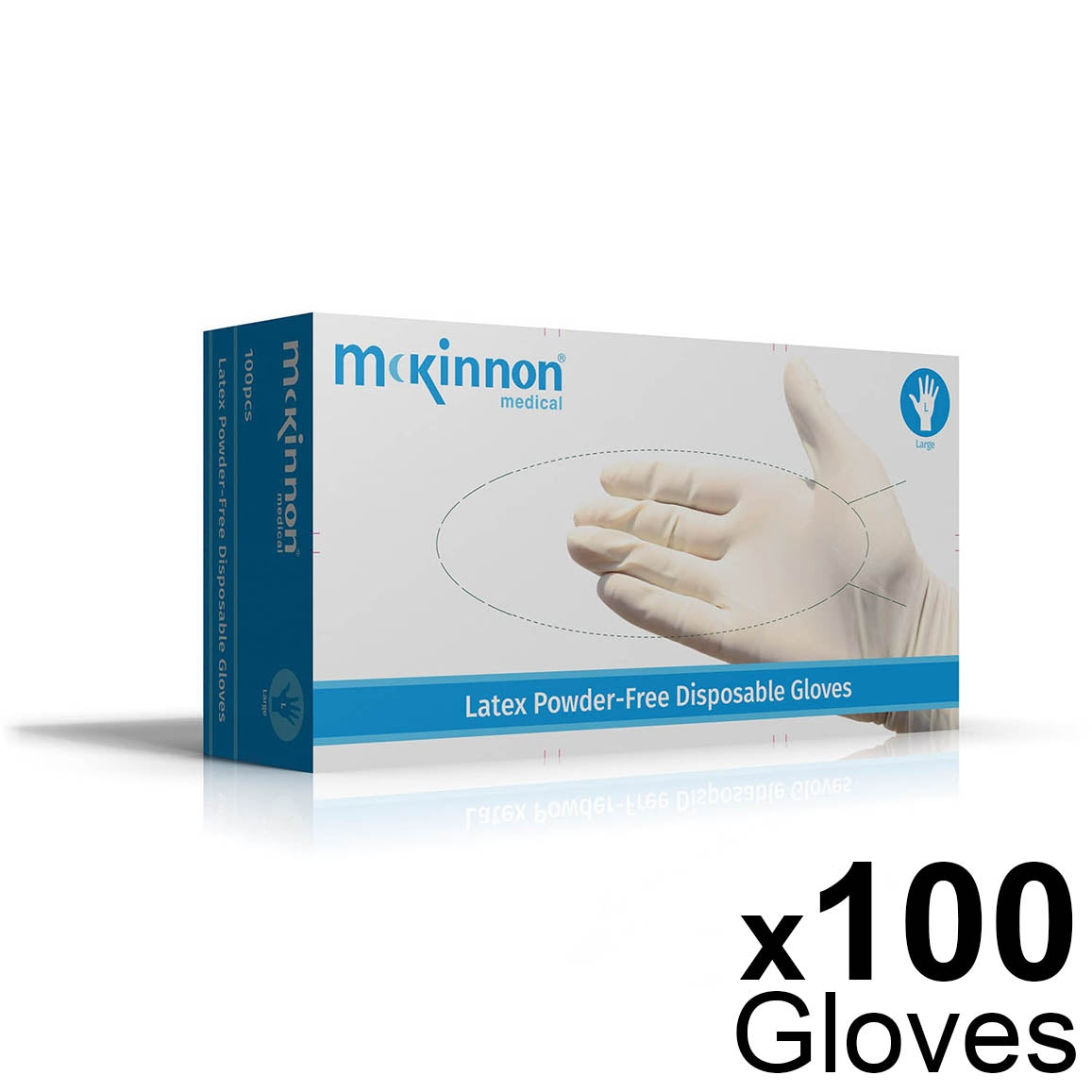McKinnon Medical LARGE Latex Powder-Free Non-Sterile Gloves (Box 100) - McKinnon