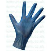 Protector Blue Vinyl Pre Powdered Gloves Small Box of 100