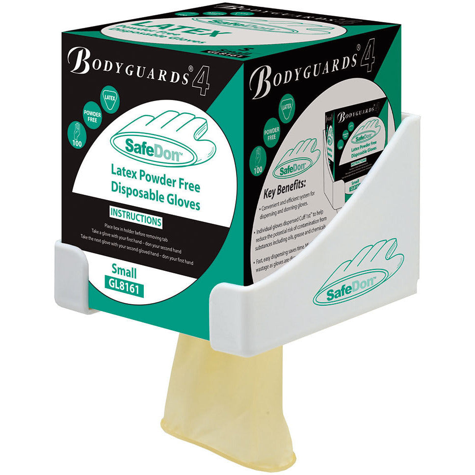 Bodyguards Safedon Latex Powder Free Gloves x 100 - Medium, Non-Medical -