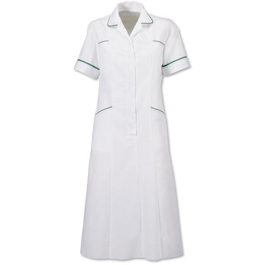 Women's White Dress with Contrasting Trim -