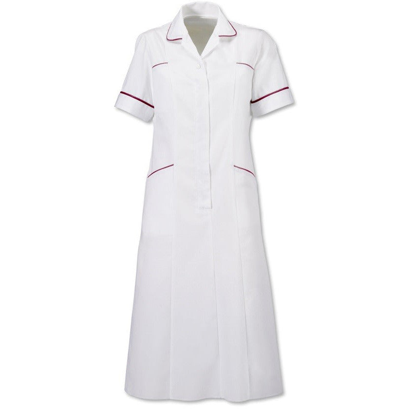 Women's White Dress with Contrasting Trim -