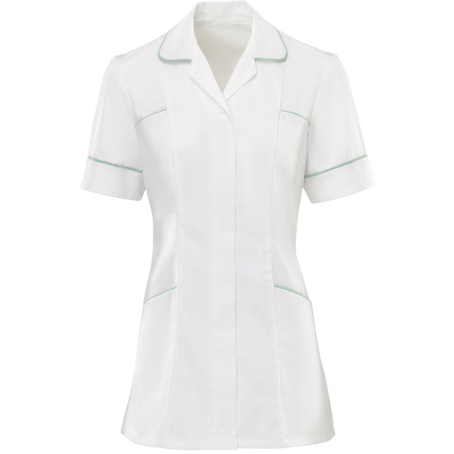 Women's White Tunic Top with Contrasting Trim -