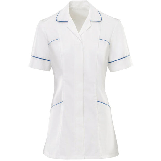 Women's White Tunic Top with Contrasting Trim -
