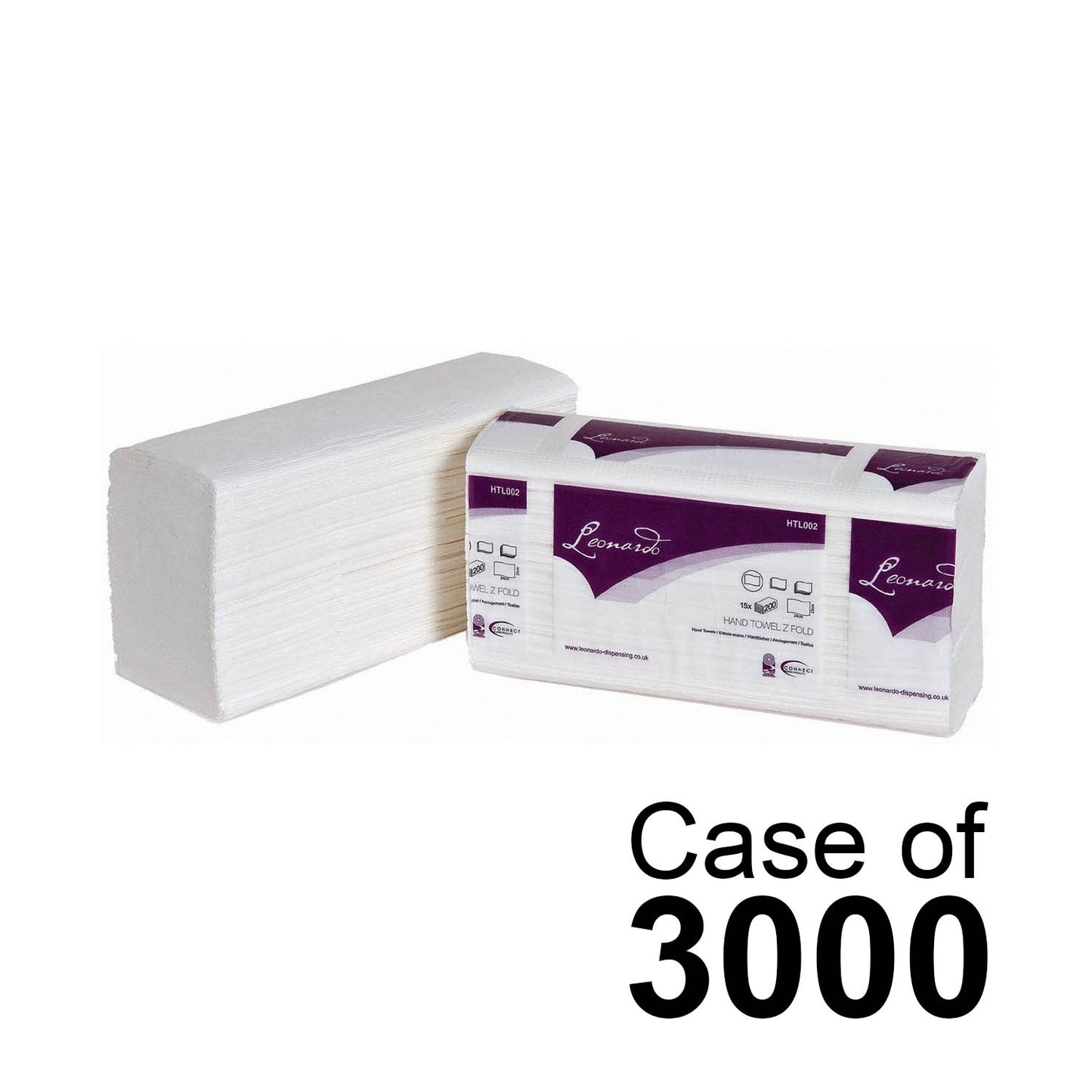 Leonardo White Laminated Z-Fold Hand Towel 2Ply x 3000 - Northwood