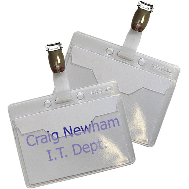 Security badges - Clear - 60 x 90mm -Pack of 50 - Identibadge