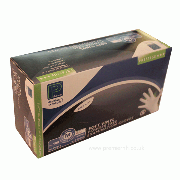 Premier Prestige Soft Vinyl Gloves (100) - Medium - Premier