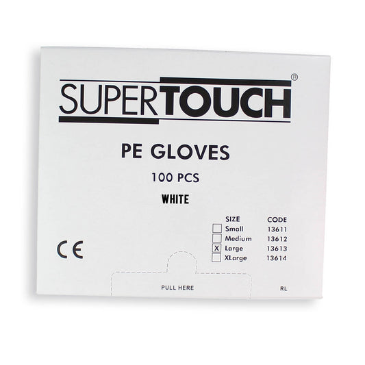 Clear Polyethylene Gloves - Large - Box of 100 - Supertouch