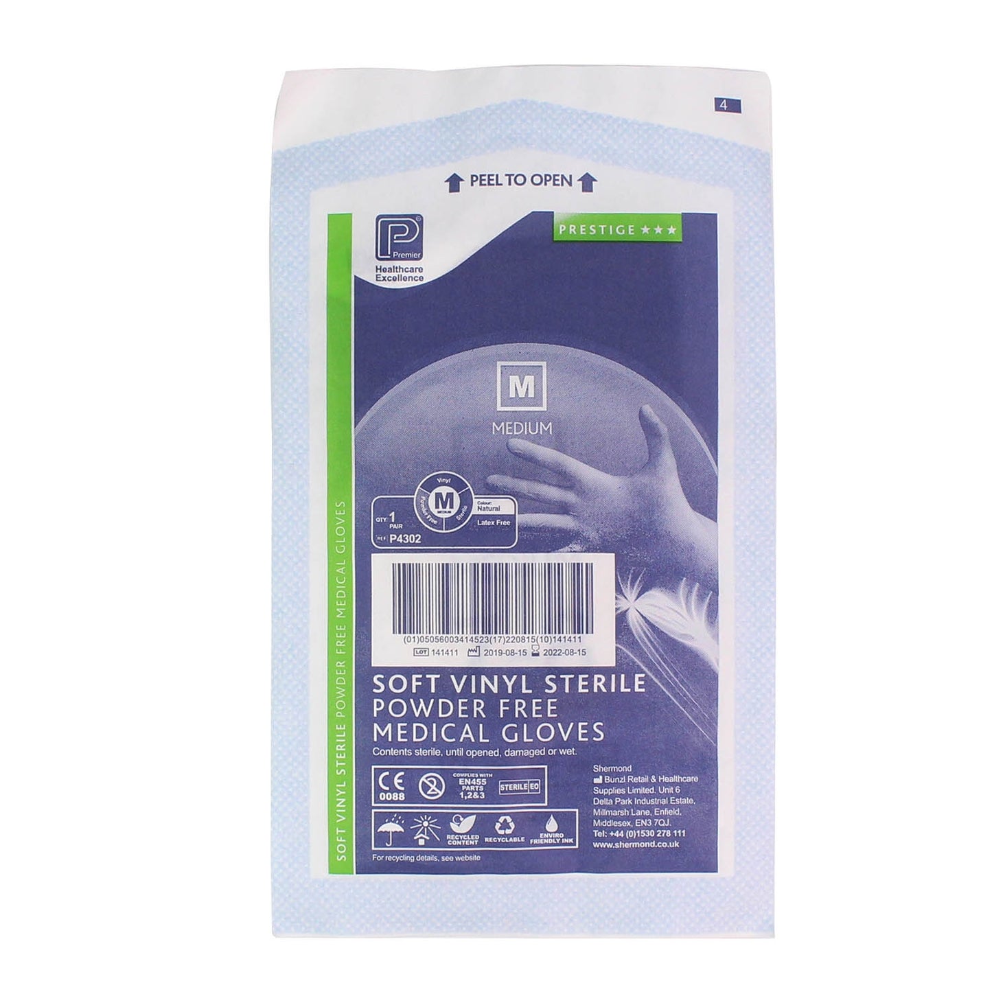 Premier Sterile Powder Free Vinyl Gloves - Medium per Pair - Premier