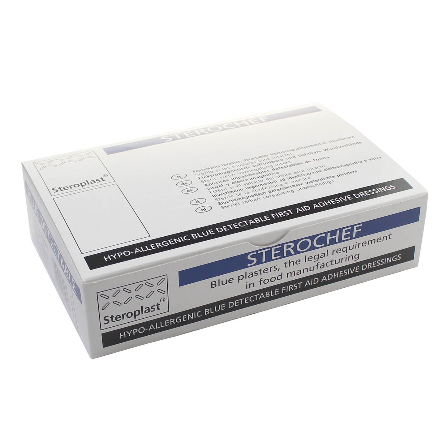 Sterochef Blue Detectable Plaster 7.5cm x 2.5cm x 100 -