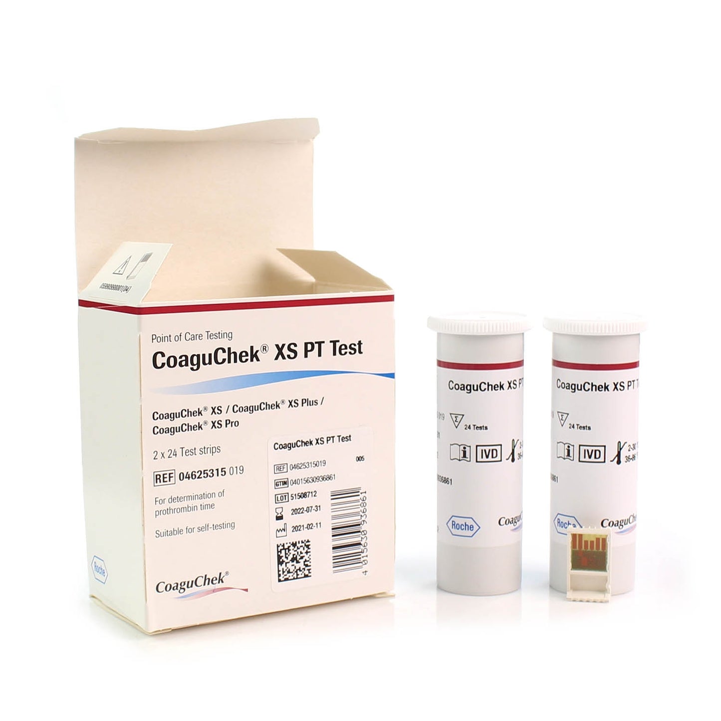 CoaguChek XS PT Test Strips - 2 x 24 (48 Test Strips) - Roche - Roche