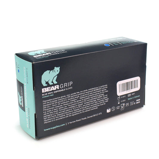 Blue Vinyl Powder Free Gloves - Large x 100 - Discontinued