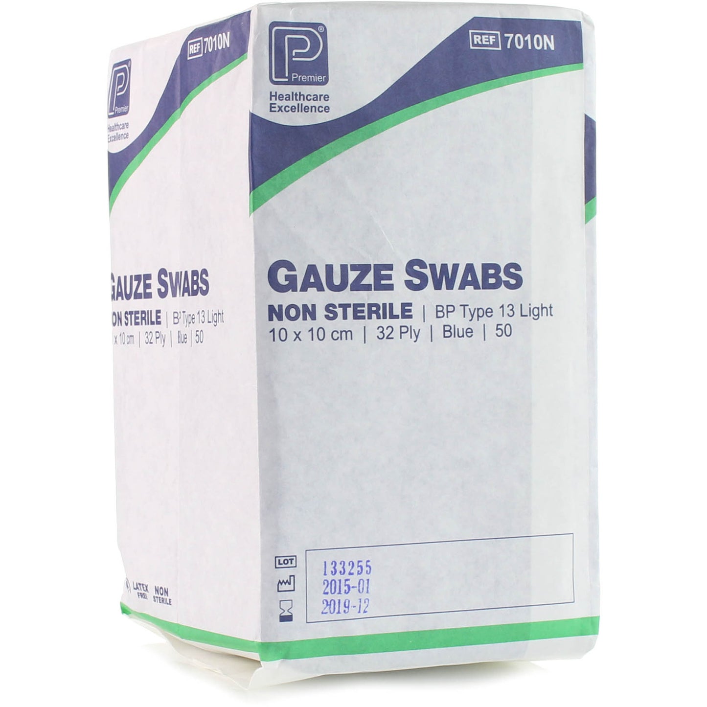 Gauze Swab Blue BP 10 x 10cm 32 Ply - Pack of 50 -