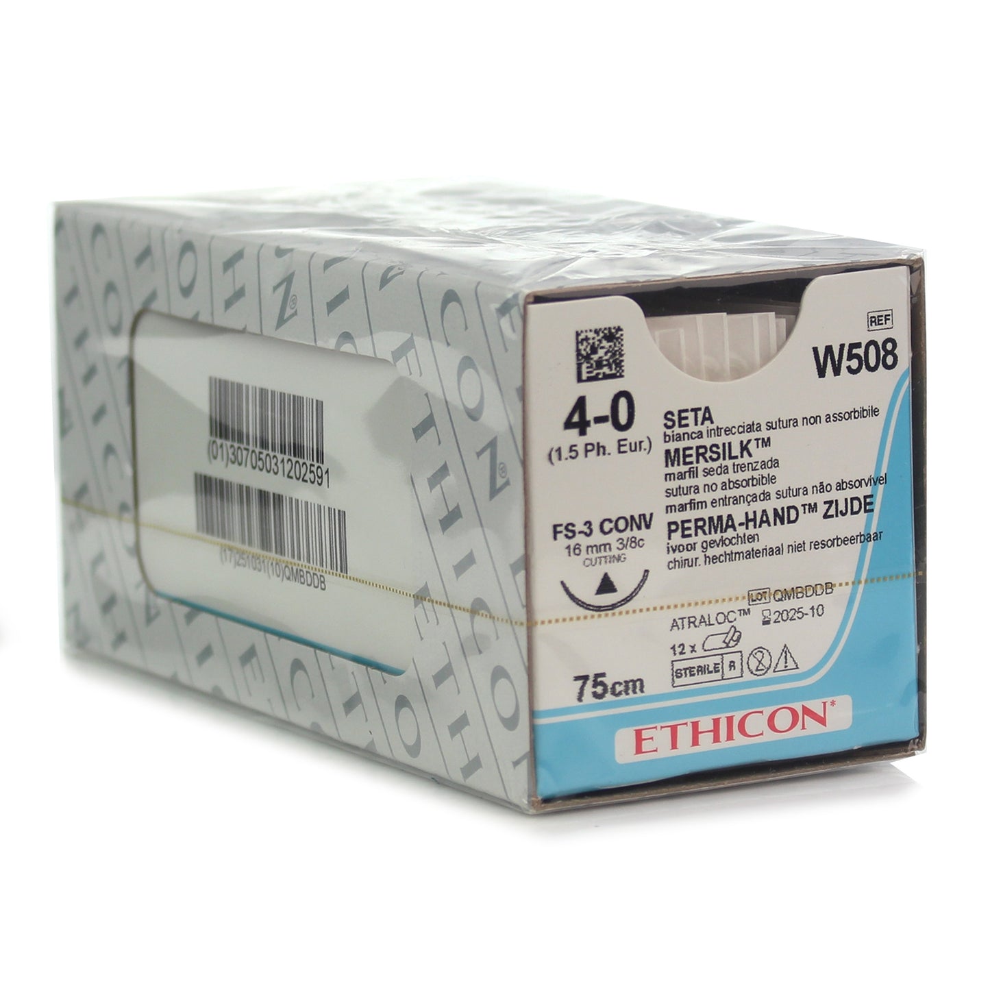 MERSILK Braided Silk - 3/8 Circle Conventional Cutting - Single - Ethicon