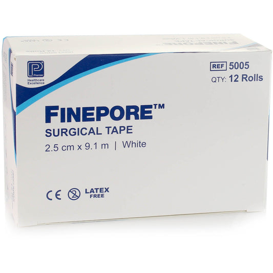 Finepore Microporous Surgical Tape - 2.5cm x 9.1m - SINGLE -