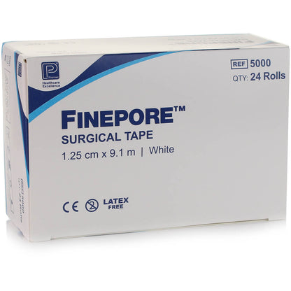 Finepore Microporous Surgical Tape - 1.25cm x 9.1m - SINGLE