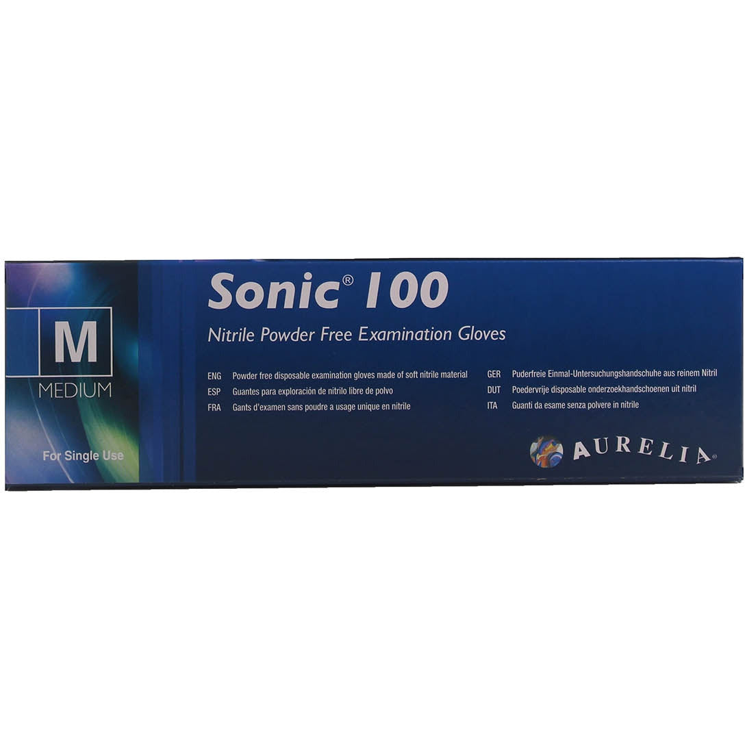 Aurelia Sonic 100 Extra Large Blue Nitrile Powder-Free Examination Gloves - Non Sterile - (100) - Aurelia Gloves
