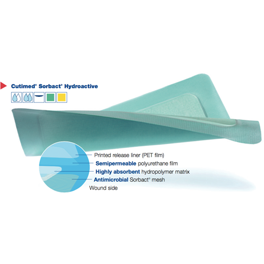 Cutimed Sorbact Hydroactive (Sterile) 14cm x 24cm Pack of 10 - BSN