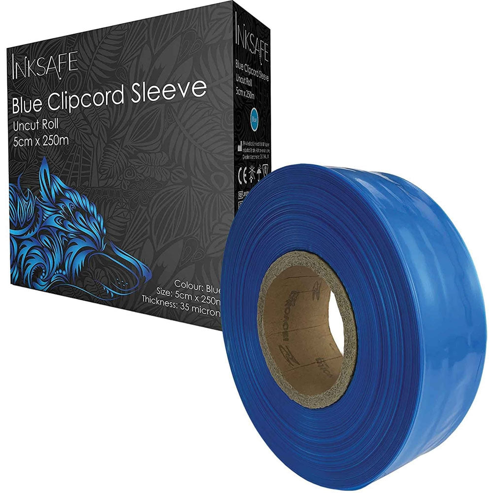 Inksafe Blue Clipcord Sleeve Roll - 5cm x 250m - Inksafe