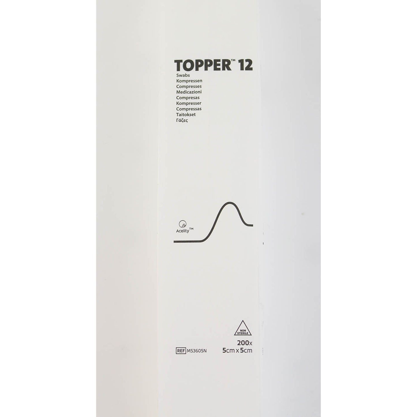 J&J Topper 12 Gauze Swabs: 5 x 5cm x 200 - Johnson & Johnson