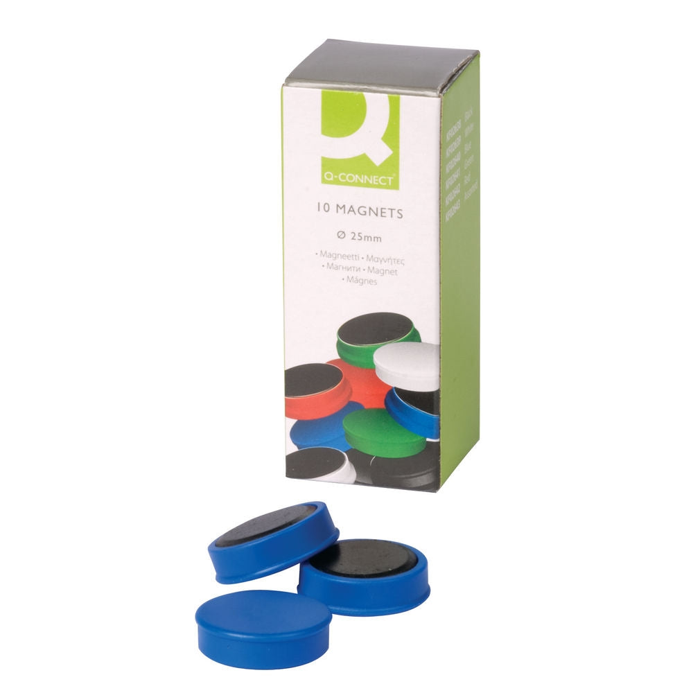 Q-Connect Round Magnet 25mm Assorted (Pack of 10) - Q-Connect