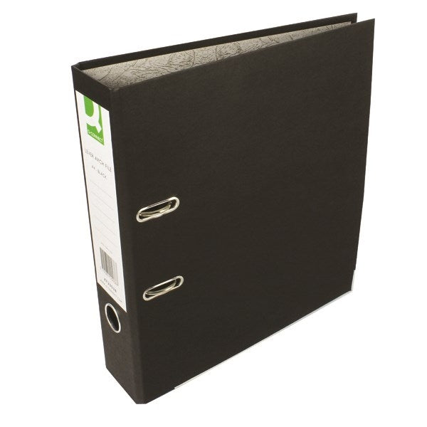 Q Connect Lever Arch File A4 Paper-Backed Black - KF20038 - Pack of 10 - Q-Connect