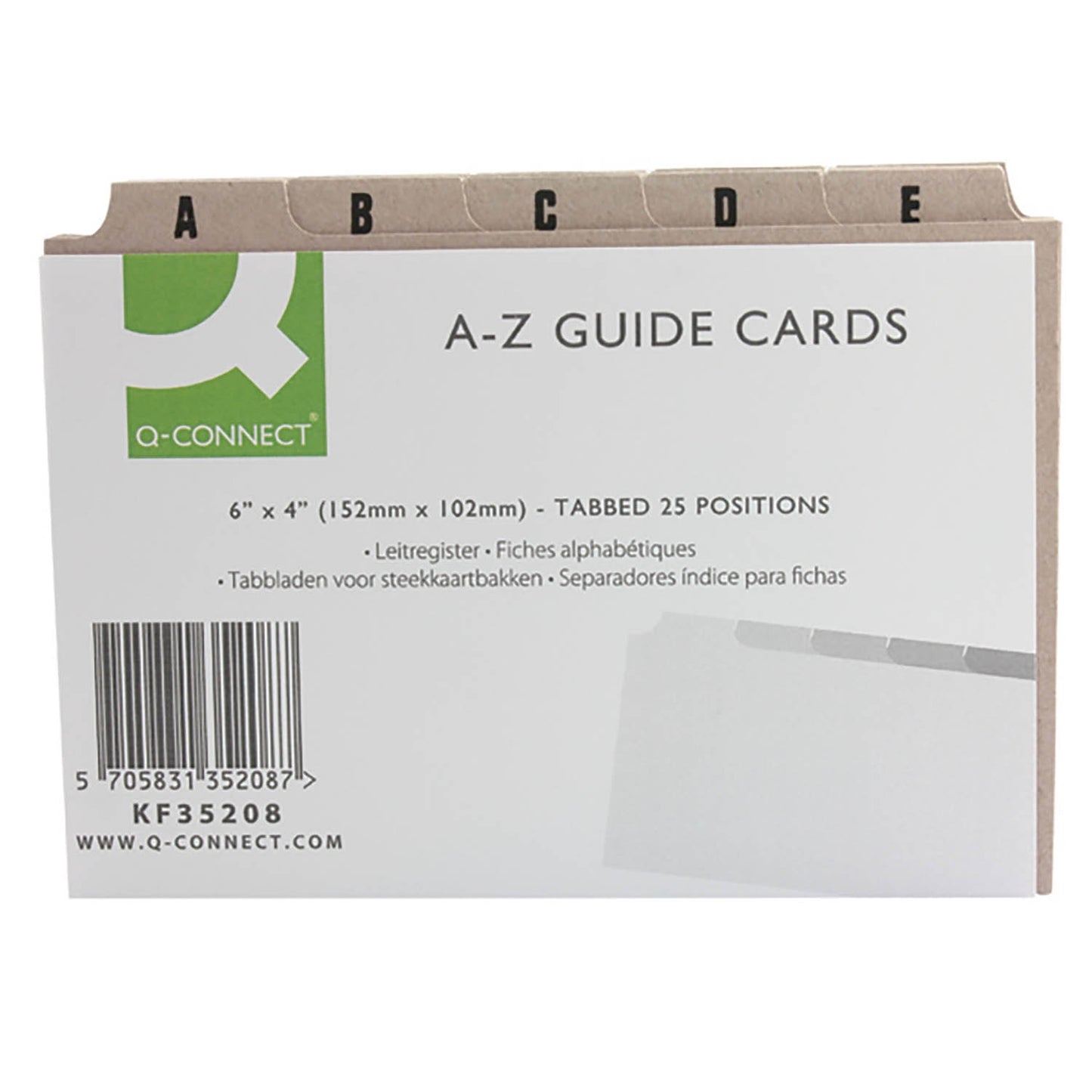 Q-Connect Guide Card 152x102mm A-Z Buff (Tabbed 25 Positions) - Q-Connect