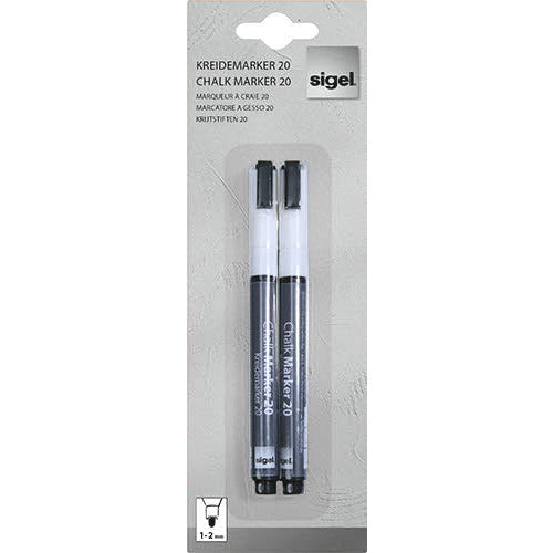 Liquid Chalk Water-Based Marker White easy wipe 1-2mm bullet tip - Pack of 2 - CTS