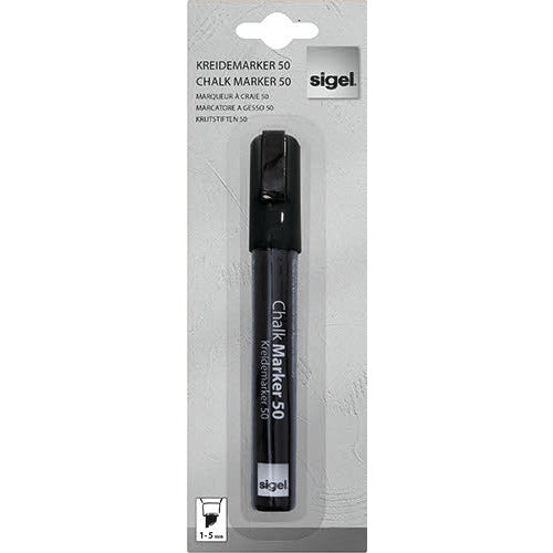 Liquid Chalk Water-Based Marker Black easy wipe 1-5mm chisel tip - each - CTS