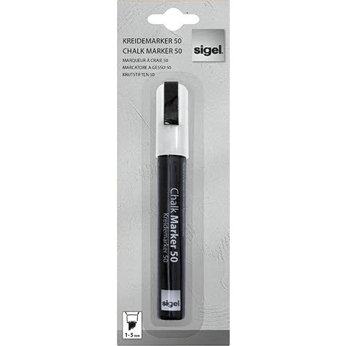 Liquid Chalk Water-Based Marker White easy wipe 1-5mm chisel tip - each