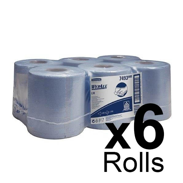 Wypall Centre Feed Blue 7493 1ply - 525 Sheets - Case of 6 - Kimberly-Clark