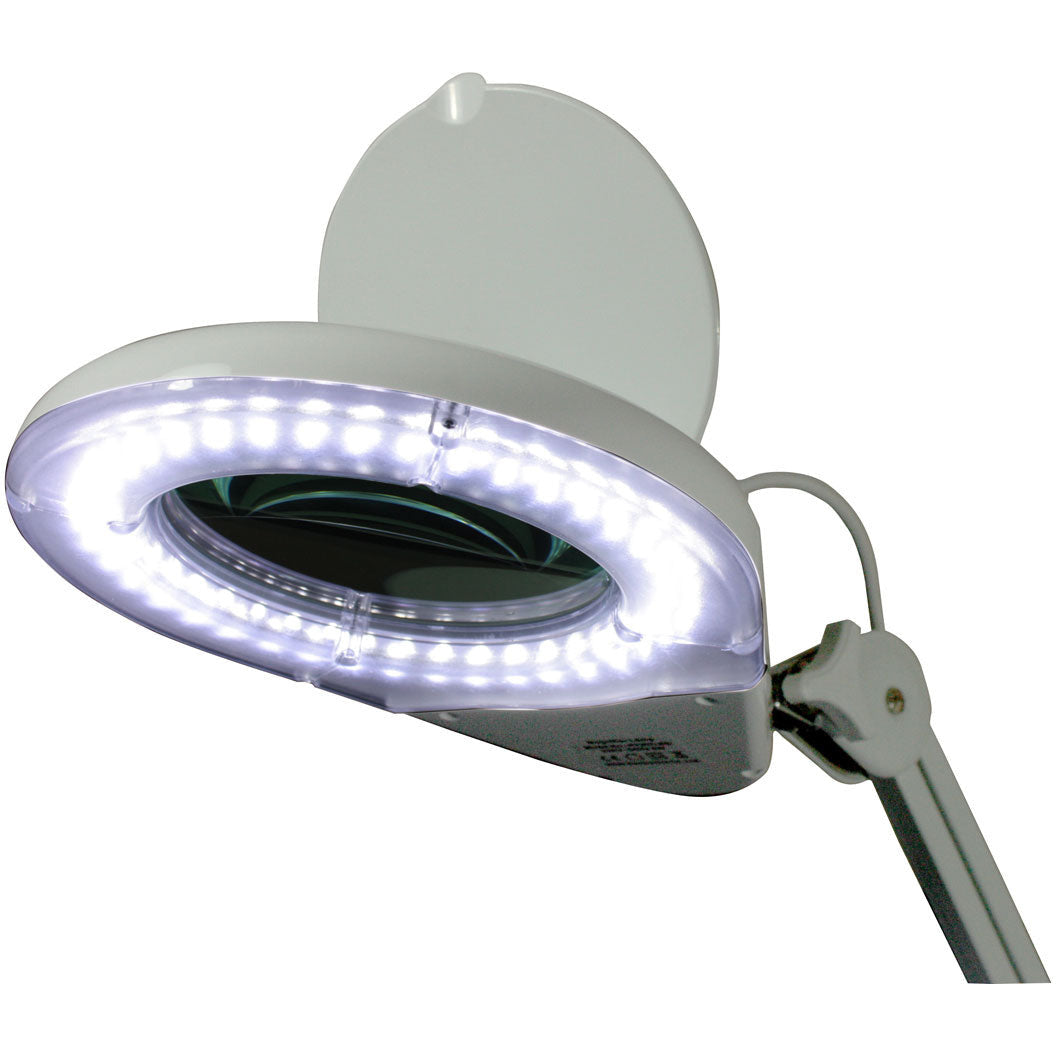 Daray Circular LED Magnifying Light - 6 Diopter, Desk Mounted