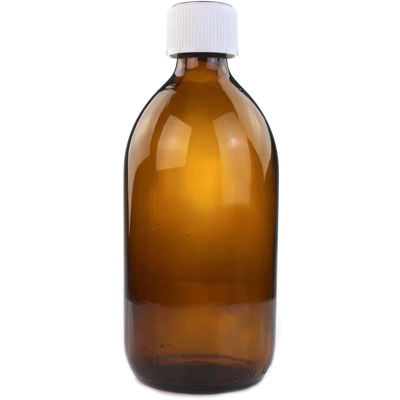 MEDOPAC Round Glass Medicine Bottle Capped 500ml Medisave UK