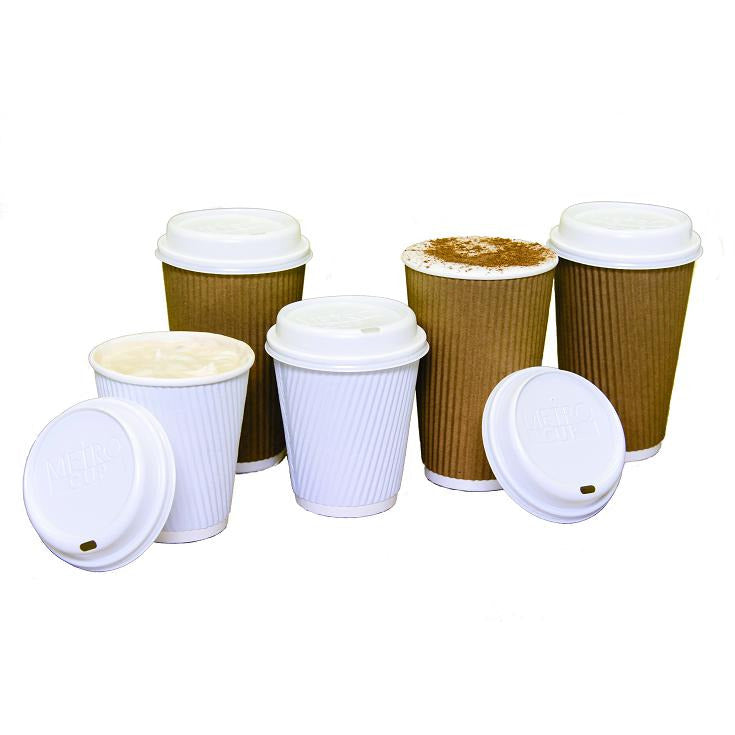 Metro Cup Rippled Cup 16oz Brown, to fit Sipsational lid x 500 - Bunzl Catering Supplies