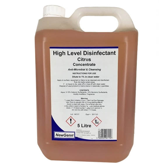 NewGenn High Level Disinfectant Citrus 5L - NewGenn