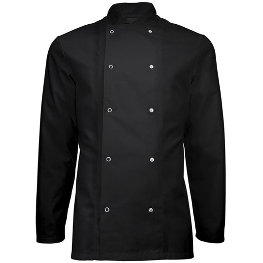 Stud Front Chef's Jacket - Black