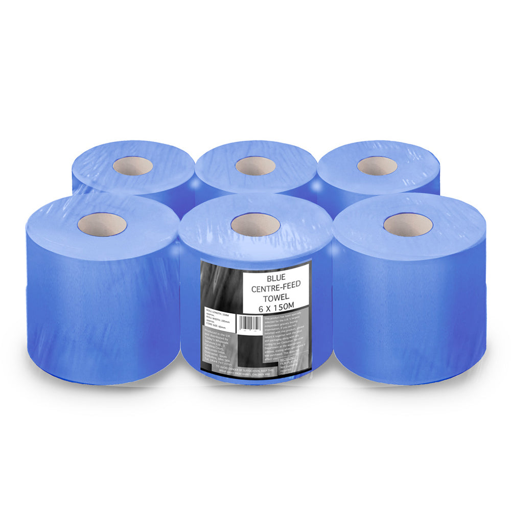 Centrefeed Rolls Blue 2 ply 150m Pack of 6 - Discontinued
