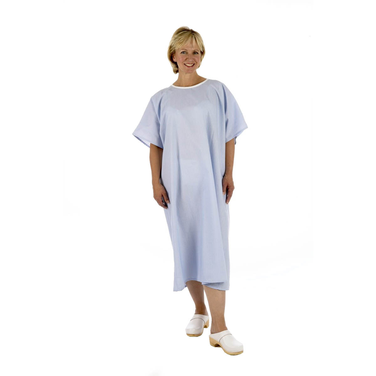 Polycotton Pullover Gown in Blue - Cromptons