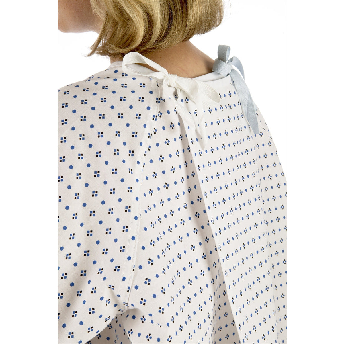 Polycotton Wraparound Examination Gown with Diamond Print - Cromptons